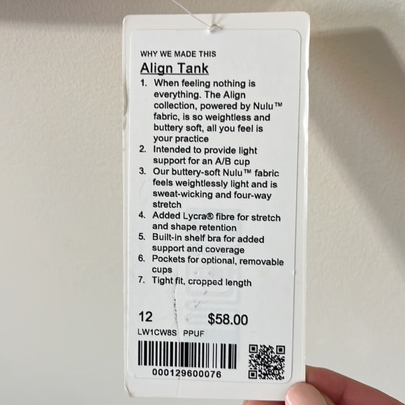 NWT Lululemon Align Tank Top Pink Puff Size 12 - Picture 5 of 10